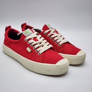 Cariuma OCA Low Red‎ Canvas Unisex Shoes Sneakers Size Women's 9.5 Men's 8 Logo